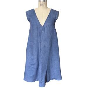No.6 Store Linen Sydney Knee-Length Dress in Ocean Blue Size 2/ Medium
